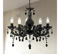 Searchlight Lampadario Marie Therese, nero, 5 luci Searchlight