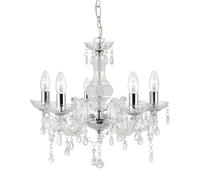 Searchlight Lampadario Marie Therese, trasparente, 5 luci Searchlight