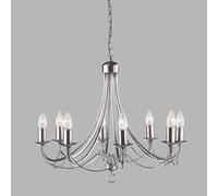 Searchlight Lampadario Maypole satin argento, 8 luci Searchlight