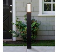 Paletto Da Esterno Moderno Viale Alluminio Nero Policarbonato 1 Luce Gu10 73Cm