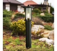 Lampione Rustico-Country Pagoda Alluminio Nero Vetro Trasparente 1 Luce E27