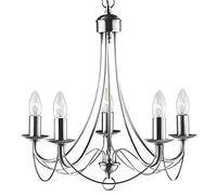 Searchlight Maypole - Sospensione a soffitto a 5 luci multibraccio argento satinato, attacco E14