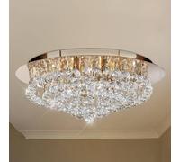 Searchlight Plafoniera Hanna, oro, sfere di cristallo, Ø 55 cm 3408-8GO