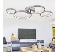 Plafoniera Moderno Solexa Acciaio Cromo Policarbonato Bianco Led 34,74W 3000K