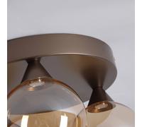 Searchlight Plafoniera LED Opus Lux, a 3 luci, bronzo, vetro ambra, CCT Searchlight