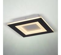 Searchlight Plafoniera LED Squary, lunghezza 39 cm, ferro bianco e nero, CCT Searchlight