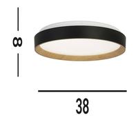 Sorrento LED Flush Nero con Trasferimento Legno
