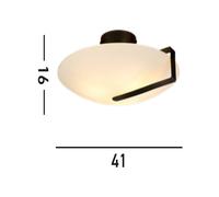 Searchlight Plafoniera Sundial, nero/bianco opale, acciaio, vetro, E27 Searchlight