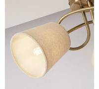 Searchlight Plafoniera Waris, ottone/crema, tessuto/metallo, a 3 luci Searchlight