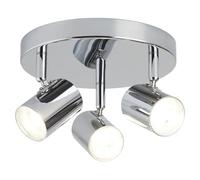 Plafoniera Contemporanea Rollo Acciaio Cromo Vetro Trasparente Led 11,5W 3000K