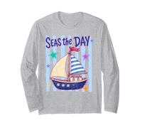 Seas The Day Barca a Vela Ocean Explorer Design Maglia a Manica