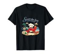 Seas The Day Crab Chef Cooking Baking Foodie Design Maglietta