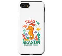 Seas the Season - Gioco di parole natalizio con cavalluccio marino Custodia per iPhone SE (2020) / 7/8