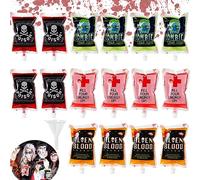 Seasboes 16 sacchetti di sangue per Halloween, per cosplay, zombie