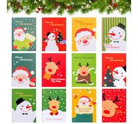 Seasboes Mini blocco note natalizio, 24 pezzi, mini blocco note natalizio, alci, pupazzo di neve, Babbo Natale, piccoli blocchi notes per bambini, regali di Natale