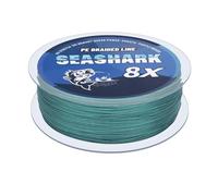 Seashark La lenza da pesca intrecciata non sbiadisce mai 8 fili di lenza in PE super forte (verde muschio, 9,1 kg, 0,20 mm-100 m/109 yards)