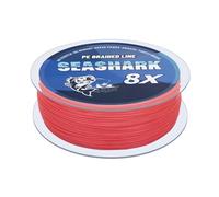 Seashark Lenza da pesca intrecciata colore non sbiadisce mai 8 fili super forte PE linea da pesca resistente all'abrasione filo da pesca Zero Stretch colori multipli da 2,7 kg a 36,3 kg