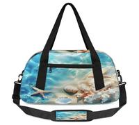 Seashell Beach - Borsone da viaggio per bambini, per ragazzi e ragazze, con stelle marine, conchiglie, sport estivi, palestra, viaggi, ginnastica, danza, danza, Multicolore