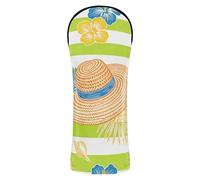 Seashell Beach Hat Summer Stripe Golf Head Covers Premium Leather Accessories with Number Tags for Driver Fairway Wood Hybrids protector para carro de golf