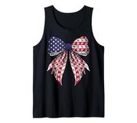 Seashell Clam Beach 4 luglio Bandiera americana Patriottica Ragazza Canotta
