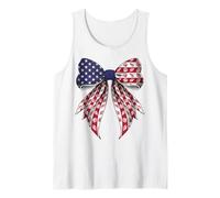 Seashell Clam Beach 4 luglio Bandiera americana Patriottica Ragazza Canotta