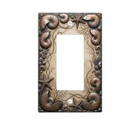 Seashell - Copertura per interruttore della luce a bilanciere singolo, stile costiero, rustico, con stella marina, corallo, estate, bronzo, plastica, dimensioni standard, decorazione per soggiorno