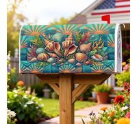 Seashell Coperture magnetiche per cassette postali, copertura decorativa per cassetta postale con corallo tropicale costiero e alghe marine estive turchese copertura per decorazione cortile 45,7 x