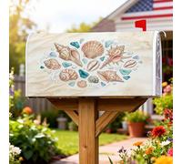 Seashell Coperture magnetiche per cassette postali, copertura per cassetta delle lettere in vetro marino sabbia estate beige copertura per decorazione giardino patio 53 x 64 cm