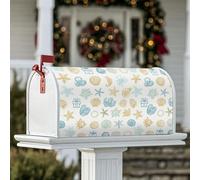 Seashell - Coperture magnetiche per cassette postali, motivo: stella marina nautica, regalo estivo, turchese, decorazione per la casa e il giardino, 53 x 65,5 cm