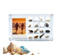 Seashell Display Box - 7.08x4.3x0.55 Inches Sea Shell Storage Container, Clear Acrylic Frame | Magnetic Showcase Case, Decorative For Displaying Collections, Organizerr For School Dorm Livings