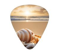 Seashell Landscape On The Beach - Set di plettri per chitarra in ABS di alta qualità, vari spessori, migliora la tua esperienza di gioco