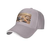 Seashell Landscape On The Beach Stampa Neutro Sandwich Hat Style Fit tutto l'anno Cappelli da baseball regolabili Snug Secure, grigio, Taglia unica