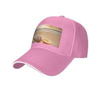Seashell Landscape On The Beach Stampa Neutro Sandwich Hat Style Fit tutto l'anno Cappelli da baseball regolabili Snug Secure, rosa, Taglia unica