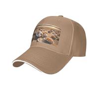 Seashell Landscape On The Beach Stampa Neutro Sandwich Hat Style Fit tutto l'anno Cappelli da baseball regolabili Snug Secure, Naturale, Taglia unica