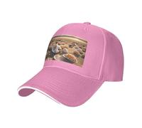 Seashell Landscape On The Beach Stampa Neutro Sandwich Hat Style Fit tutto l'anno Cappelli da baseball regolabili Snug Secure, rosa, Taglia unica