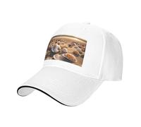 Seashell Landscape On The Beach Stampa Neutro Sandwich Hat Style Fit tutto l'anno Cappelli da baseball regolabili Snug Secure, bianco, Taglia unica