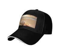 Seashell Landscape On The Beach Stampa Neutro Sandwich Hat Style Fit tutto l'anno Cappelli da baseball regolabili Snug Secure, Nero , Taglia unica