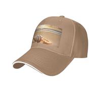 Seashell Landscape On The Beach Stampa Neutro Sandwich Hat Style Fit tutto l'anno Cappelli da baseball regolabili Snug Secure, Naturale, Taglia unica