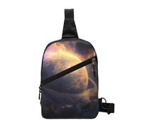 Seashell Landscape On The Beach stampato petto bag spalla borsa a tracolla per uomo donna pieghevole Outdoor Crossbody petto pack sport Daypacks, Pianeta, One Size, Zaino casual