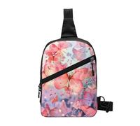 Seashell Landscape On The Beach stampato petto bag spalla borsa a tracolla per uomo donna pieghevole Outdoor Crossbody petto pack sport Daypacks, Farfalla, One Size, Zaino casual