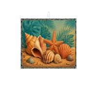 Seashell - Tappetino scolapiatti assorbente, per cucina, ispirato alla costa, in microfibra, per proteggere il bancone della cucina, 40,6 x 45,7 cm