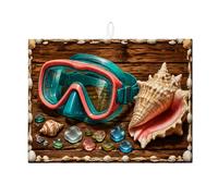 Seashell, tappetino scolapiatti per bancone della cucina, tappetino assorbente ispirato alla spiaggia, tappetino scolapiatti in microfibra per bancone della cucina, decorazione oceanica, 45,7 x 61 cm