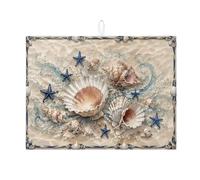 Seashell - Tappetino scolapiatti per bancone della cucina, tappetino assorbente per scolapiatti da spiaggia, in microfibra, per protezione della cucina, 45,7 x 61 cm
