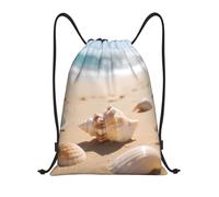 Seashells Beach Borsa Palestra Stringa Sacca con Cordoncino Pieghevole Zainetto per Donna Shopping Nuoto 36X42Cm