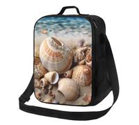 Seashells by the seashore Borsa per il pranzo per donne e uomini adulti Scatola termica per il pranzo riutilizzabile a prova di perdite Borsa per il pranzo di grande capacità Contenitore per alimenti