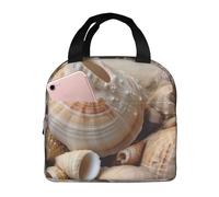 Seashells by the seashore Borsa per il pranzo per donne e uomini adulti Scatola termica per il pranzo riutilizzabile a prova di perdite Borsa per il pranzo di grande capacità Contenitore per alimenti