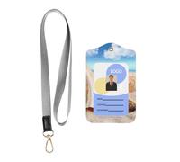 Seashells by The Seashore - Porta badge scorrevole alla moda, custodia con bobina retrattile a moschettone e cordino staccabile per proteggere le carte