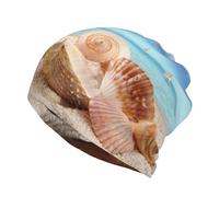 Seashells By The Seashore Stampa Chemo Copricapo Donna Morbido Beanie Capo Wrap Sciarpa Cap Alopecia Bandana Copertura Testa Multifunzione, Nero , Taglia unica