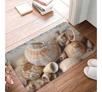 Seashells By The Seashore, tappetino per porta d'ingresso, per interni ed esterni, antiscivolo, assorbente, lavabile, in flanella, tappetino da bagno, antiscivolo, per cucina, camera da letto, bagno