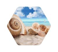 Seashells By The Seashoreprint - Set di 6 sottobicchieri in pelle, adatti per ristoranti, cucine, uffici e così via